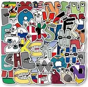 60pcs Cute Alphabet Lore Stickers for Kids Children, Funny Cartoon Letter Educational Stickers for Water Bottles Scrapbook Skateboard Bike Cup Refrigerator Laptop