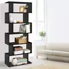 Bookshelf, 6 Tier Shelf Corner Shelves Display Bookcase Bookshelves Rack Cube St