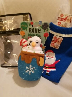 Barkbox Dog Toy Plush S/M ‘Frothy the Snowman’ Squeaker & Sweater Bundle? ✔️