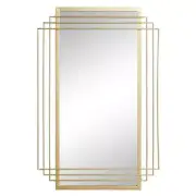CosmoLiving by Cosmopolitan Wall Mirror 36"x24"x2"Geometric Rectangle Frame Gold