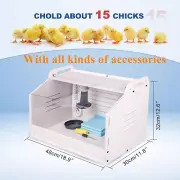 Chick Brooder Box Poultry Water Feeder Brooding Up To 15 Chicks w/Heating Lamp