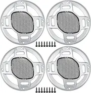 ACROPIX 5" Car Speaker Grills Cover Mesh Round 5 Inch Audio Speaker Subwoofer Guard Protector Case with Mounting Screws Iron Silver Tone Black - Pack of 4