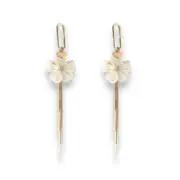 Elegant Flower Tassel Chain Dangle Drop Earrings for Women