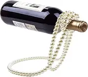 Creative Artificial Pearl Necklace Floating Wine Rack - Tabletop Wine Rack, Single Wine Bottle Holder | Balancing Creative Modern Decorative Single Wine Rack for Kitchen Home Table Decor Display