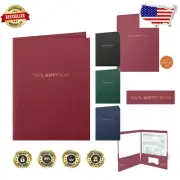 25 Burgundy Tax Return Folders - Gold Foil, Professional 9x12 Document Holders