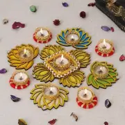 Home Decorative Lotus Rangoli & Lotus Diya Set | Corporate Gift, Diwali Gift Set