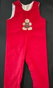 BABY BLOOMERS Christmas Red Cord Fully-Lined Overalls NWT Boys 18 m