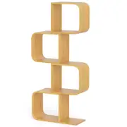 Costway 4-Tier Bamboo Bookshelf