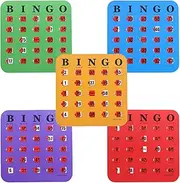 Bingo Board Cards | 5-Pieces Bingo Game with Slide Cards,Fun Logic Thinking Game for Home Office Gatherings Travel Camping Party Supplies