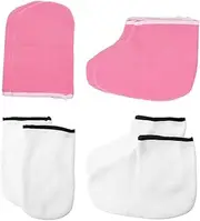 4 Pair Hand Foot Mask Covers Paraffin Wax Bath Gloves Foot Care Spa Kit Skin-protective Nail Moisturizing Whitening