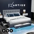 Artiss Bed Frame Double Queen King Size Base With Storage Drawer Mattress