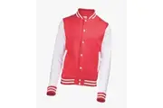 Awdis Unisex Varsity Jacket (Fire Red / White) (L)