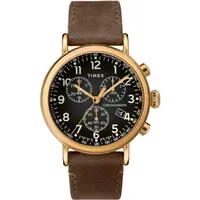 在飛比找PChome24h購物優惠-【TIMEX】天美時 復刻系列 經典復古手錶 ( 咖啡/黑T