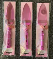 3pc Plastic Cake Server Sweet Slice Acrylic bulk pink bridal wedding baby shower