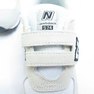 New Balance 574 中童 復古休閒鞋 寬楦 麂皮 PV574WB1 白灰【iSport】