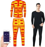 [IMYOGI] Cozy Motorcycle Heated Underwear Suit Winter APP Control Temperature Thermal Heating Body Suit 24 Areas Soft Base Layer Top Bottom