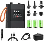 7JI Electric SUP Pump 20PSI,Electric Paddle Board Pump 12000 mAh Rechargeable,High Pressure Smart Auto-Off &12V DC Car Connector for Kayak,Tent,Boat,Mattress