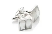 Geoffrey Beene Metal Alloy Pearl Stone Square Men's Formal Attire Cufflink