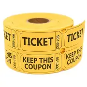 500 Raffle Tickets Double Roll Yellow Raffle Tickets Roll with Name and Phone...