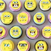 Spongebob Squarepants Pre-cut Mini Edible Icing Cupcake or Cookie Toppers