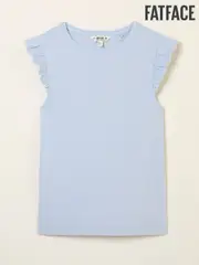 FatFace Light Blue Frill Sleeveless Top (AY2429) | $65