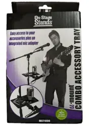 ✅ Brand New On-Stage MST1000 Combo Accessory Microphone Stand Tray Black