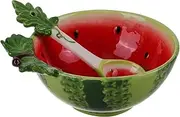 TIDTALEO 1 Set Ceramic Fruit Salad Bowl Decorative Mixing Bowl for Yogurt and Breakfast Multi Functional Tableware with Spoon Creative and Design for Home Use