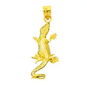 14K Gold 38MM Lizard Pendant