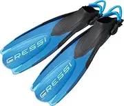 CRESSI CA155241 Snorkeling Swim Open Heel Fins Equipped with EBS Strap, Can Be Worn Barefoot, Suitable for Travel, Blue/Azure M/L (10.2 - 11.0 inches (26 - 28 cm)
