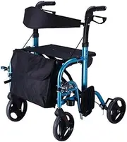 Walker Rollator with Seat, Shopping Cart Medical Rollator Walker Foldable, Heavy Duty Rollator Walker Lightweight Quality Aluminum Alloy Little Surprise