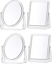 Baluue 4 Pcs Double Side Mirror Vanity Mirror Home Table Mirror Double Sided Mirror Household Tabletop Mirror Tabletop Vanity Mirror Decorative Table Mirrors Desktop Mirror Acrylic