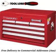 Sidchrome Heavy Gauge Steel Lockable 6 Drawer Red Top Chest Tool Box SCMT50216