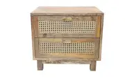 Byron 2 Drawer Rattan Side Table