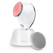 Facial Cleansing Brush|6X Deeper Cleanse 2 in 1 Heated Massager & Sonic Vibrations (White)