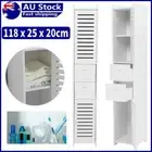 118cm Bathroom Storage Cabinet Organiser Cupboard Shelf Tall Slim Laundry Toilet