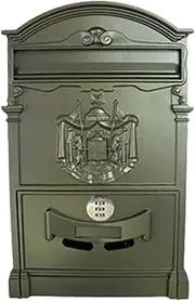 Exquisite Mailbox Classic Mailbox Wall Mount Post Box Creative Aluminum Drop Box Metal with Lock Mail Boxes Safe and Secure Parcel Box Safer