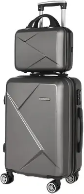 Wanderlite 2Pcs Luggage Set(12/20)Trolley Suitcase Hard Case Shell Travel Strap