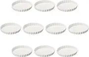 Set of 10, White Round 9 Pie Plates, 9.1 x 1.2 inches (23 x 3 cm) | Pie Plate, Ceramic, Setomonohonpo