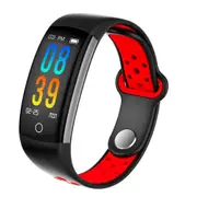 Q6-Red Bluetooth Fitness Tracker - Heartrate Monitor,Pedometer, Calorie Counter, Notificaions, Calls,, 0.96 Inch Display Ip68
