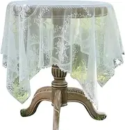 Rectangle Lace Tablecloth,Wedding Table Cloths,Vintage Style Tablecloth,Party Decoration,140x140 Cm White Tea Table Cloth,for Wedding Party,Banquet,Romantic Decorations