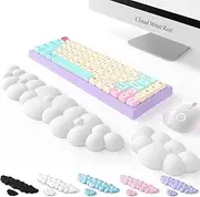 Cloud Wrist Rest for Keyboard, Ergonomic Wrist Pad Palm Rest - Gifts for Office & Gamers, Memory Foam Wrist Support for Pain Relief, Mouse Pad Rest Support, Portable & Washable, White`
