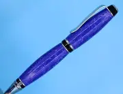 Popular Classic Cigar Ballpoint Pen in Chrome Finish with Purple Faux-Stone