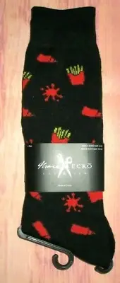 MENS MARC ECKO FRENCH FRIES KETCHUP BLACK CREW SOCKS (SHOE SIZE 6-12)