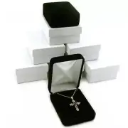 6 Black Velvet Pendant Earring Boxes Gift Case Displays