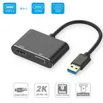 USB 3.0 至 HDMI 兼容 VGA 適配器 4K 高清 1080P 多顯示器 2 合 1 USB 至 HDMI