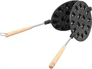AwObEpl Walnut Mold Pastry,Nut Cookies Maker,Cookie Assorted Maker,Walnut Cookie Press,16 Holes Walnut Cookie Mold,Nonstick Walnut Cookie Maker for Baking Cookies (Black)