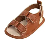 [Generic] Kids Slides Size 4 Prewalker Walking Soft Girls Sandals Sole Flat Boys Non-Slip Shoes Baby Rubber Baby Shoes Shoes 4c Girls