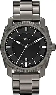 [FOSSIL] Men's 42mm Machine Smoke IP Stainless Steel Dress Watch