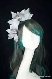 Grey Flower Headband Crown Fascinator Melbourne Cup Race Wear Wedding Guest