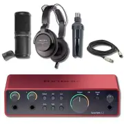 Focusrite Scarlett 2i2 4G USB-C Audio Interface with ZDM-1 Podcast Mic Pack